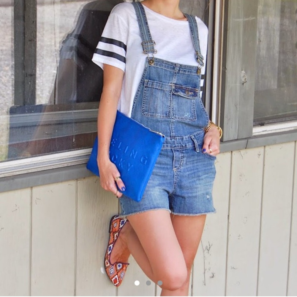 Jean short overalls